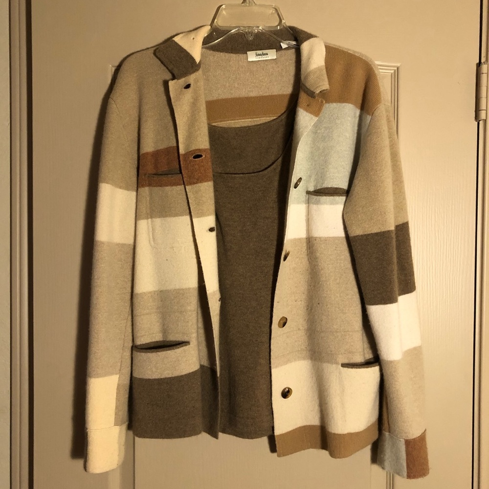 Neiman Marcus Cashmere Cardigan & Shell - XL